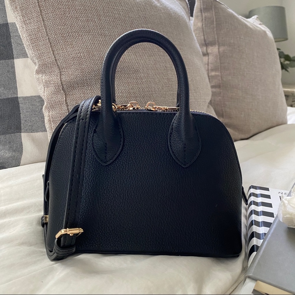 Beca Mini Dome Leather Satchel Black